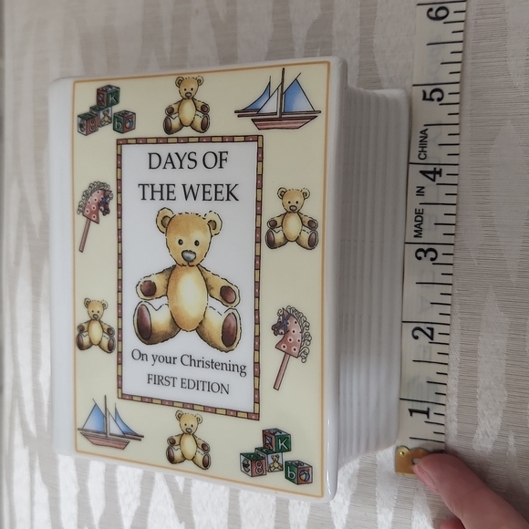 Days Of The Week, First Edition, Christening Bank, Teddy 🧸 Bear, Vintage - Picture 6 of 9